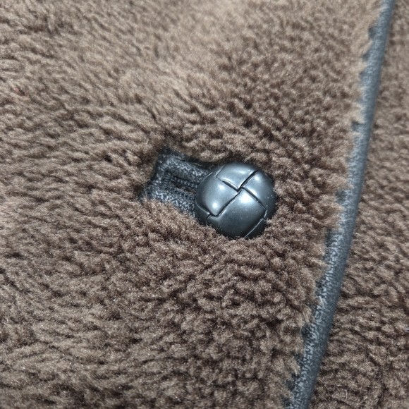 Faux Sherling Coat Dark Brown Universal Threds Crew Neck Size XL - Picture 6 of 10